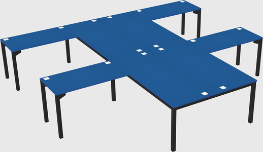 Shared l-shaped desk