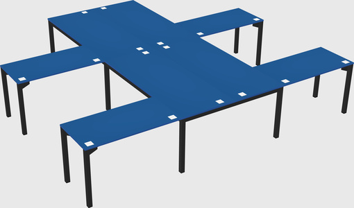 Shared l-shaped desk