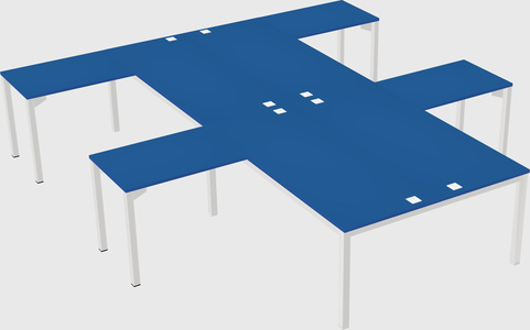 Shared l-shaped desk