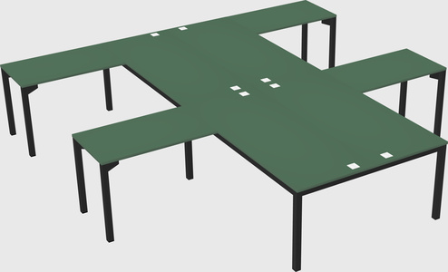 Shared l-shaped desk