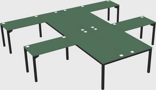 Shared l-shaped desk