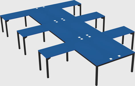 Shared l-shaped desk
