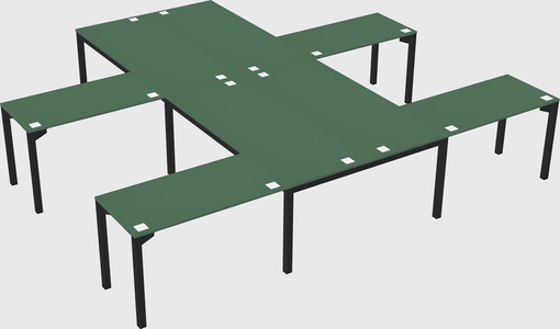 Shared l-shaped desk