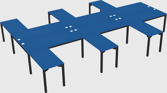 Shared l-shaped desk