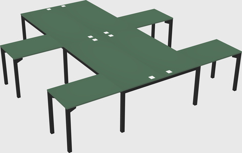 Shared l-shaped desk
