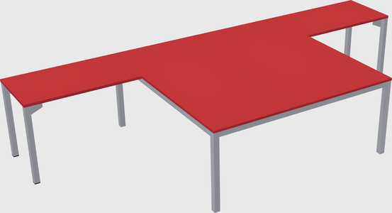 Shared l-shaped desk