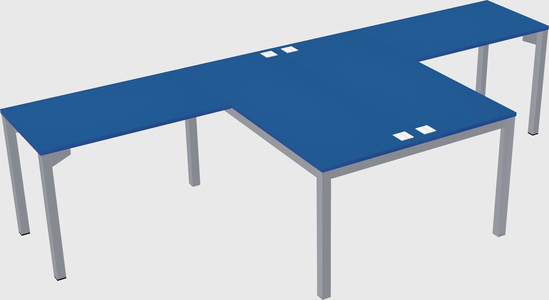 Shared l-shaped desk