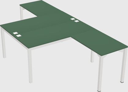 Shared l-shaped desk