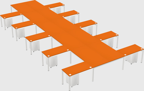 Shared l-shaped desk
