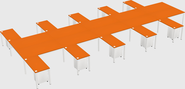Shared l-shaped desk