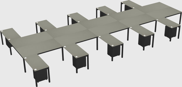 Shared l-shaped desk