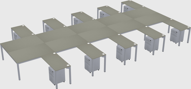 Shared l-shaped desk