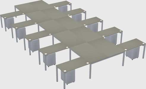 Shared l-shaped desk