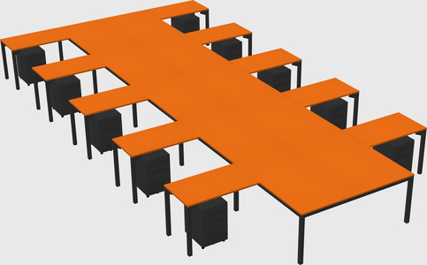 Shared l-shaped desk