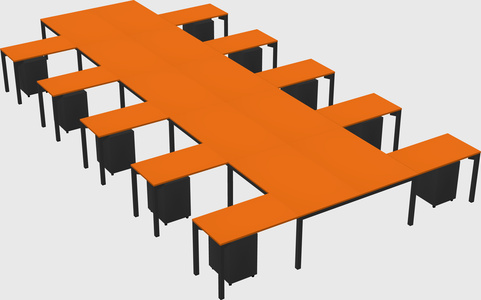 Shared l-shaped desk
