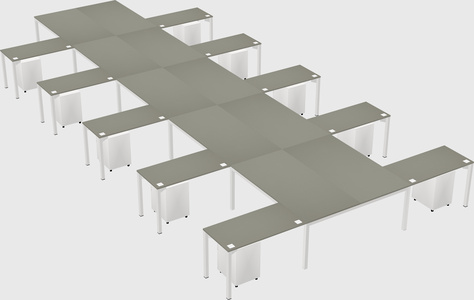 Shared l-shaped desk