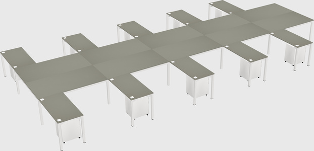 Shared l-shaped desk
