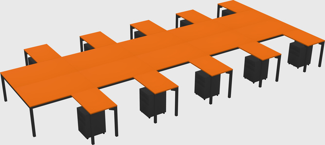 Shared l-shaped desk