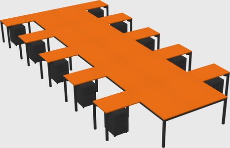 Shared l-shaped desk