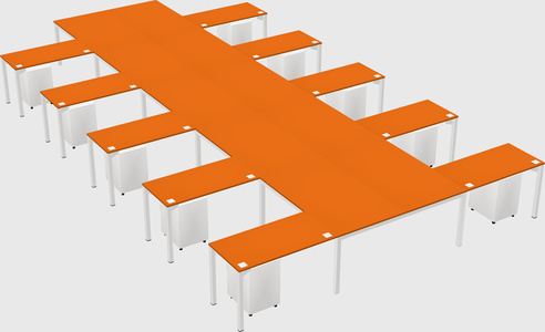 Shared l-shaped desk