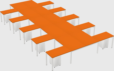 Shared l-shaped desk