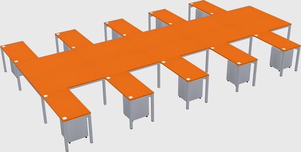 Shared l-shaped desk