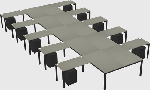 Shared l-shaped desk