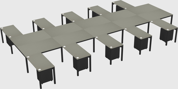 Shared l-shaped desk