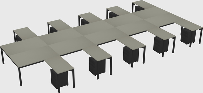 Shared l-shaped desk