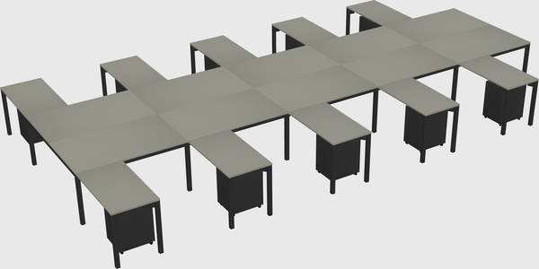 Shared l-shaped desk
