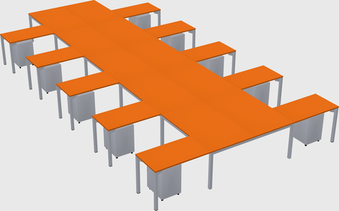 Shared l-shaped desk