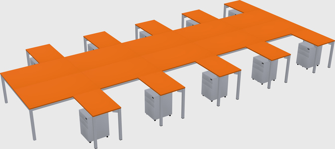 Shared l-shaped desk