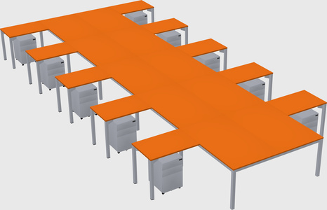 Shared l-shaped desk