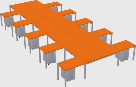 Shared l-shaped desk
