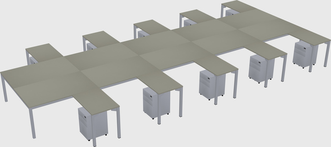 Shared l-shaped desk