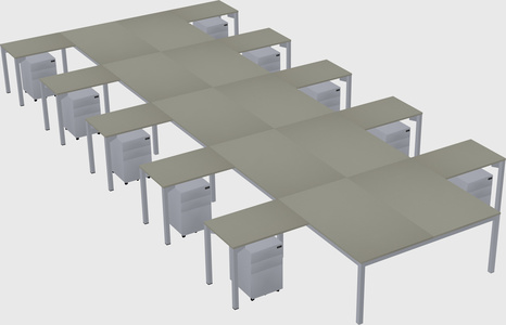 Shared l-shaped desk