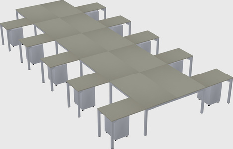 Shared l-shaped desk