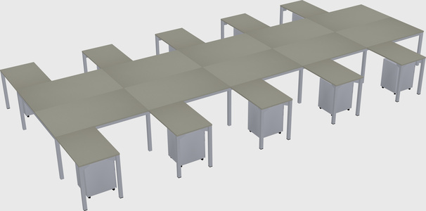Shared l-shaped desk