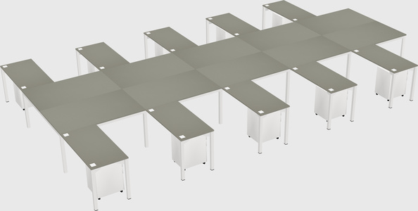 Shared l-shaped desk