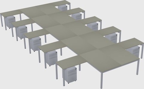 Shared l-shaped desk