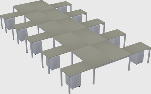 Shared l-shaped desk