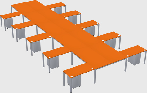 Shared l-shaped desk