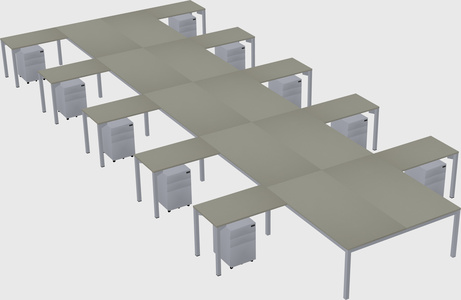 Shared l-shaped desk