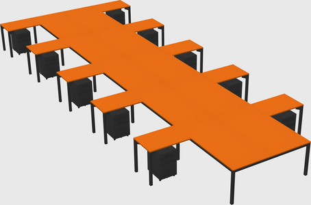 Shared l-shaped desk