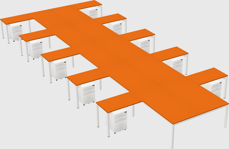 Shared l-shaped desk