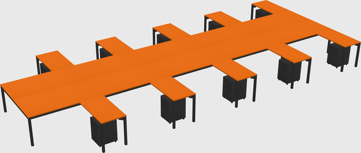Shared l-shaped desk