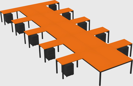 Shared l-shaped desk