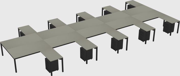 Shared l-shaped desk