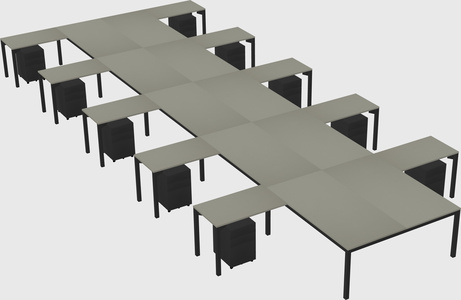 Shared l-shaped desk
