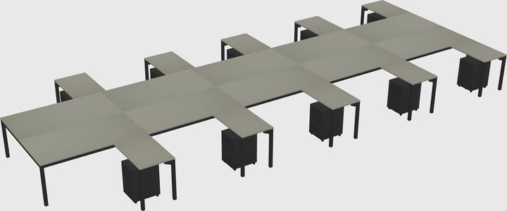 Shared l-shaped desk